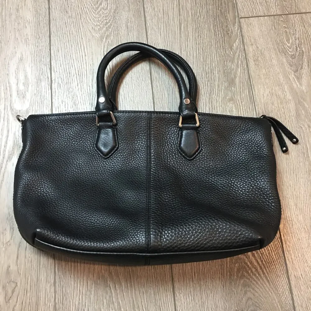 Cole Haan Black Pebbled Leather HandBag Tote Bag